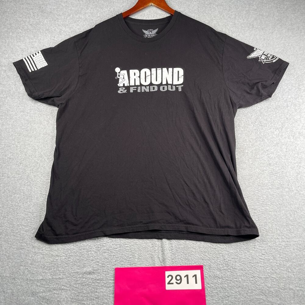 We The People F Around & Find Out Graphic Print T Shirt Mens 3XL Black